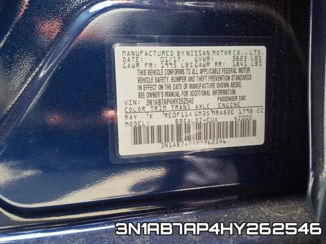 3N1AB7AP4HY262546 фото 2