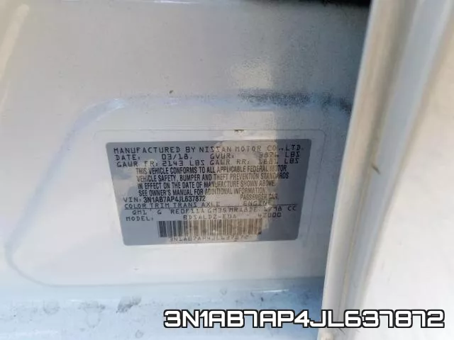 3N1AB7AP4JL637872 фото 2