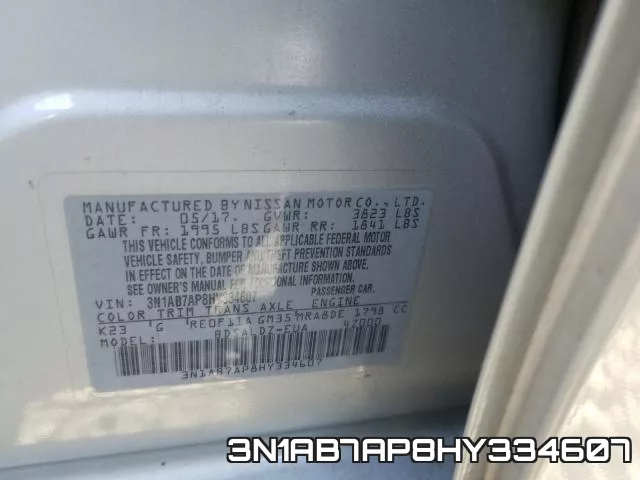 3N1AB7AP8HY334607 фото 2