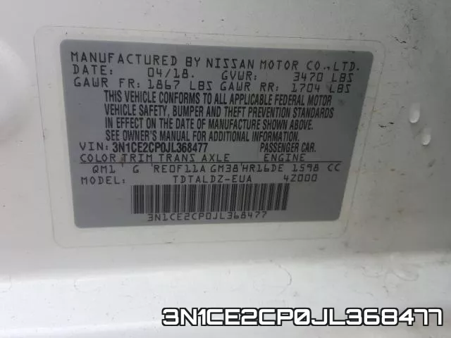 3N1CE2CP0JL368477 фото 2