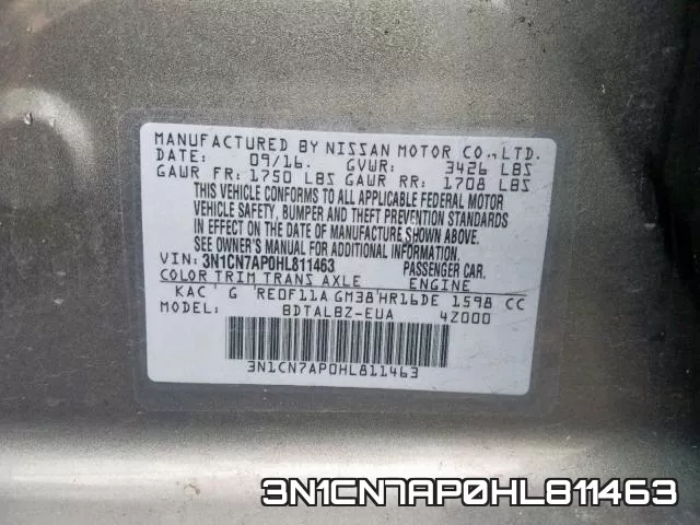 3N1CN7AP0HL811463 фото 2