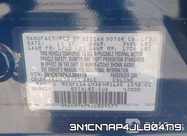 3N1CN7AP4JL804179 фото 10