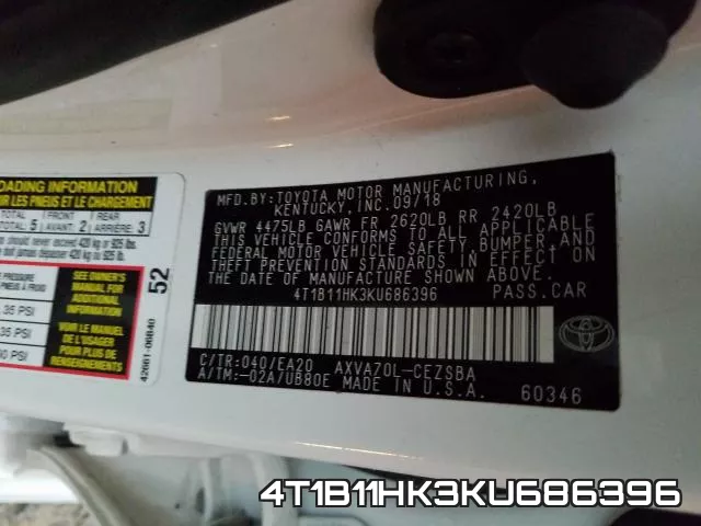 4T1B11HK3KU686396 фото 2