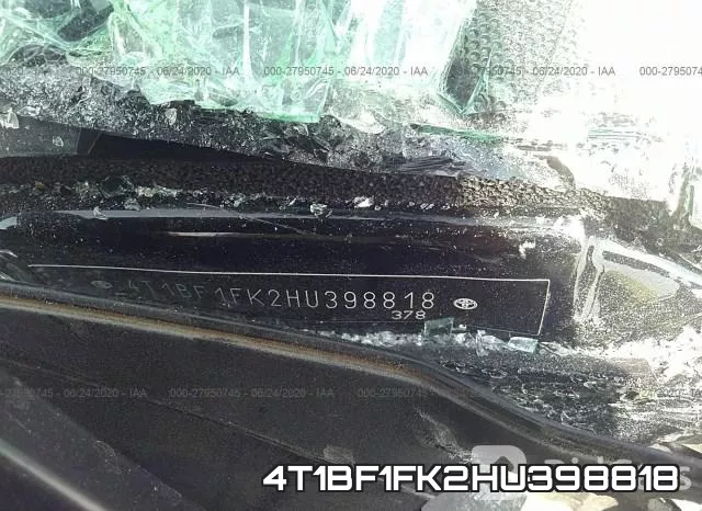 4T1BF1FK2HU398818 фото 10