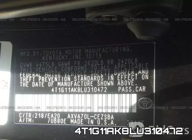 4T1G11AK8LU310472 фото 10
