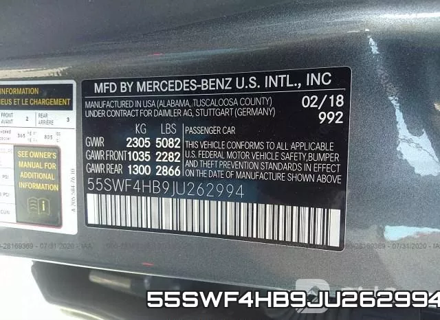 55SWF4HB9JU262994 фото 10