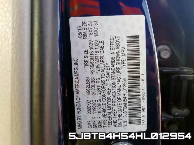 5J8TB4H54HL012954 фото 2