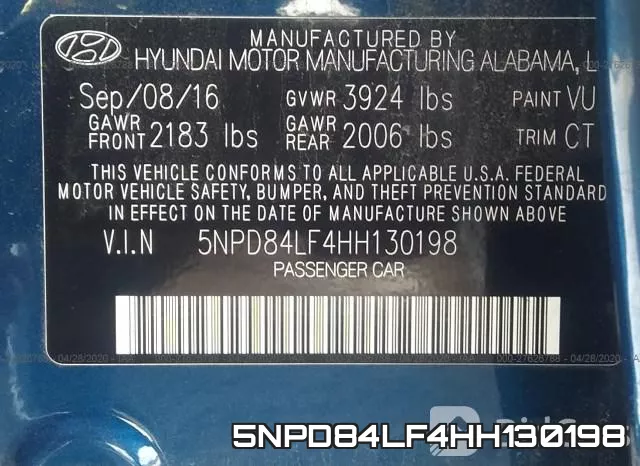 5NPD84LF4HH130198 фото 9
