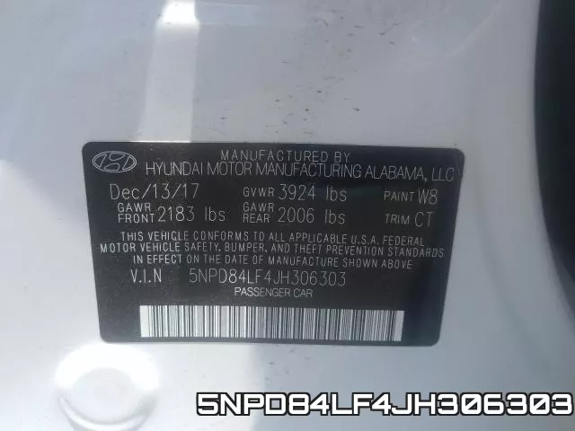 5NPD84LF4JH306303 фото 2