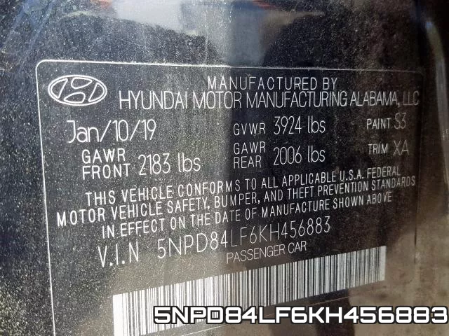 5NPD84LF6KH456883 фото 2