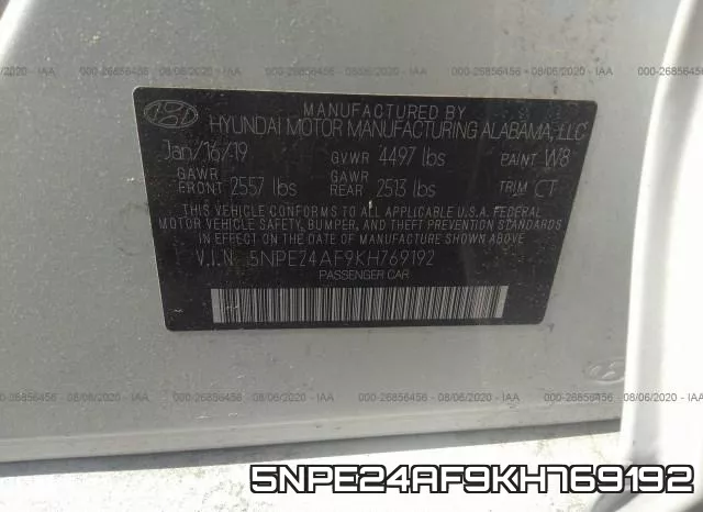 5NPE24AF9KH769192 фото 10