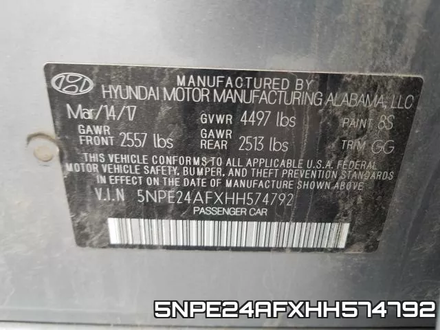 5NPE24AFXHH574792 фото 2