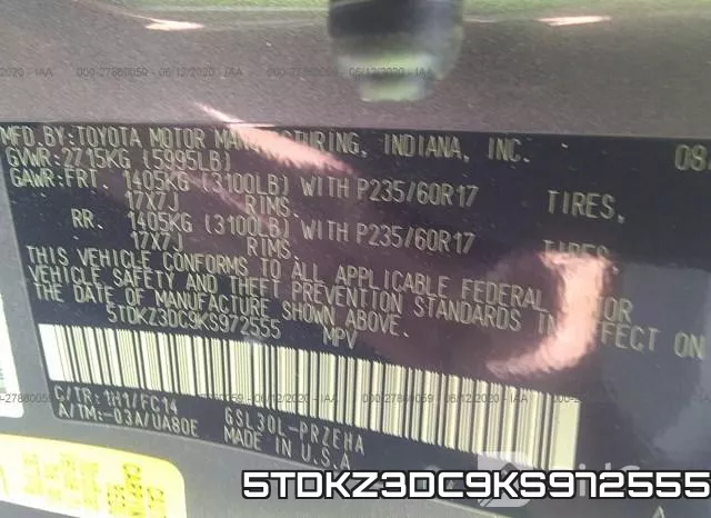 5TDKZ3DC9KS972555 фото 10