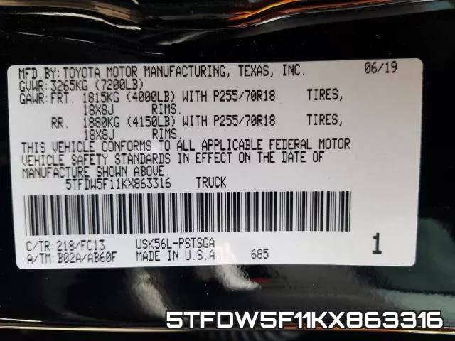 5TFDW5F11KX863316 фото 2