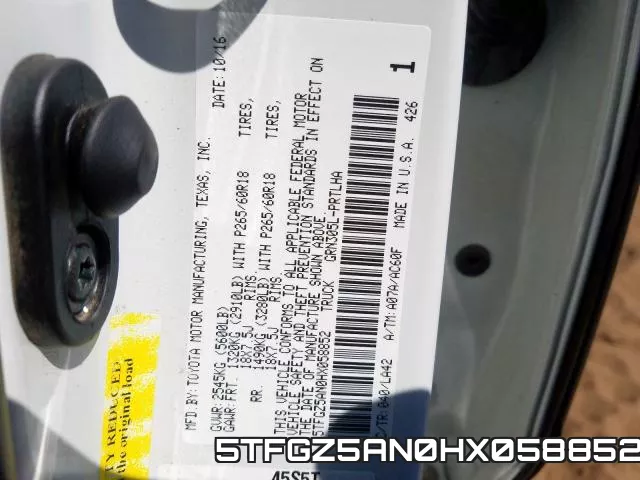 5TFGZ5AN0HX058852 фото 2