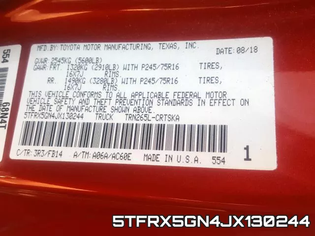 5TFRX5GN4JX130244 фото 2