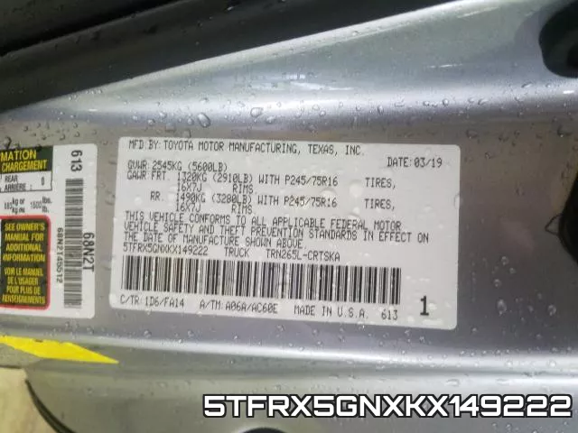 5TFRX5GNXKX149222 фото 2