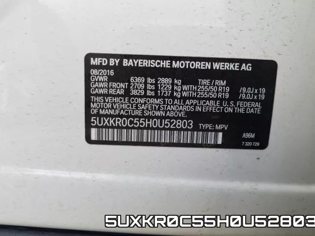 5UXKR0C55H0U52803 фото 2