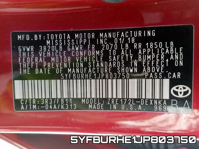 5YFBURHE1JP803750 фото 2