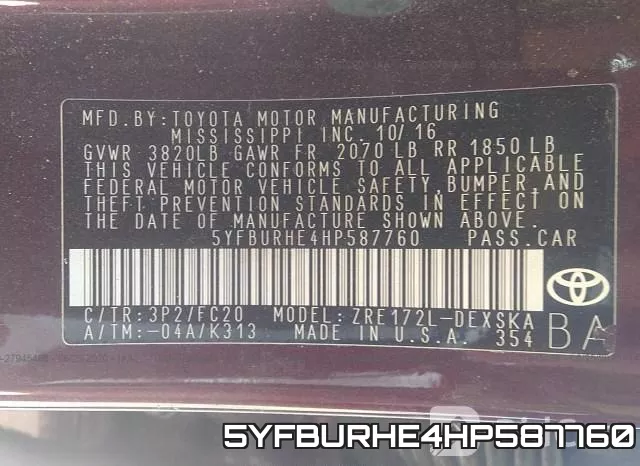 5YFBURHE4HP587760 фото 10