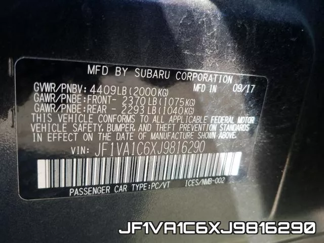JF1VA1C6XJ9816290 фото 2