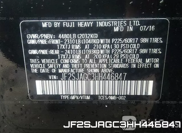 JF2SJAGC3HH446847 фото 10