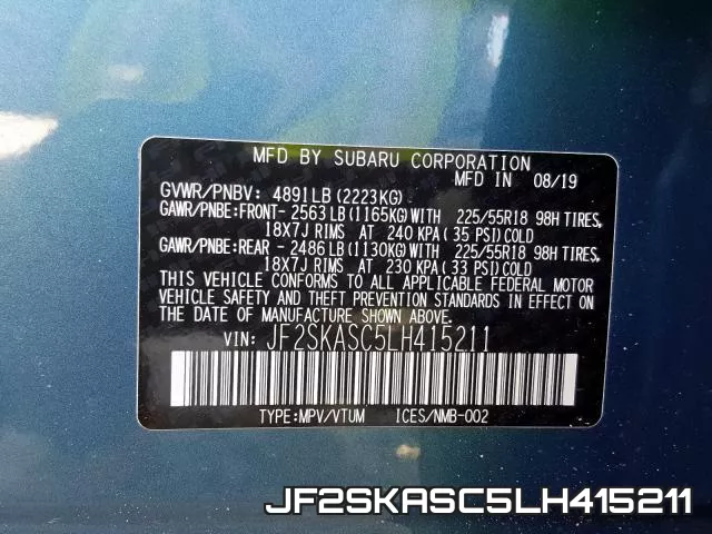 JF2SKASC5LH415211 фото 2