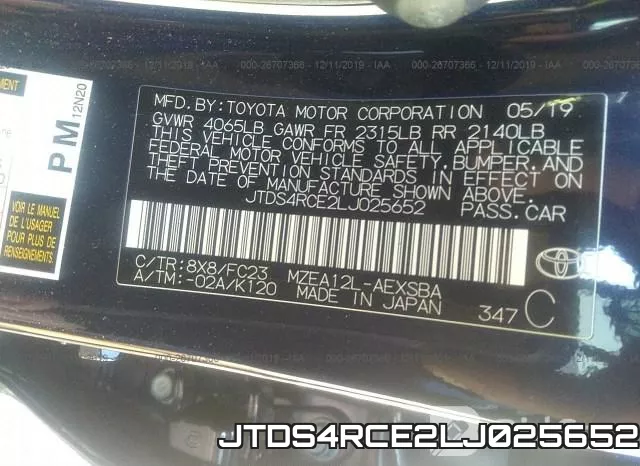 JTDS4RCE2LJ025652 фото 10