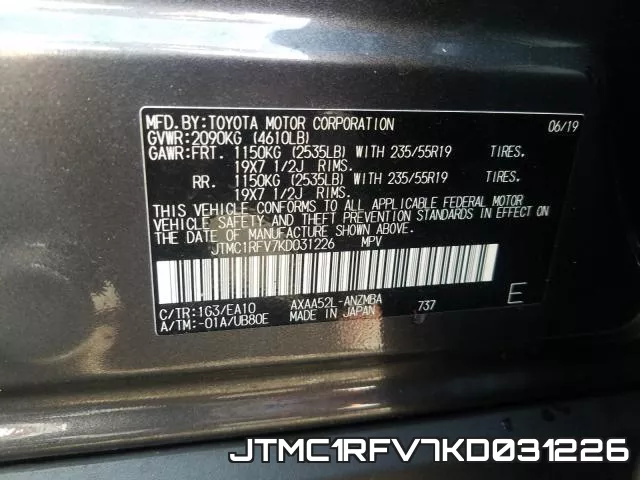 JTMC1RFV7KD031226 фото 2