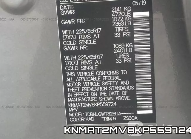 KNMAT2MV8KP559724 фото 10