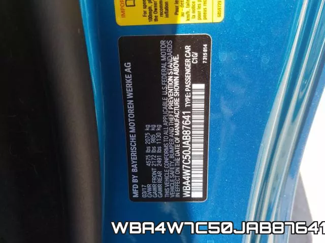 WBA4W7C50JAB87641 фото 2
