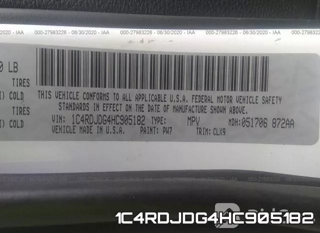 1C4RDJDG4HC905182 фото 10
