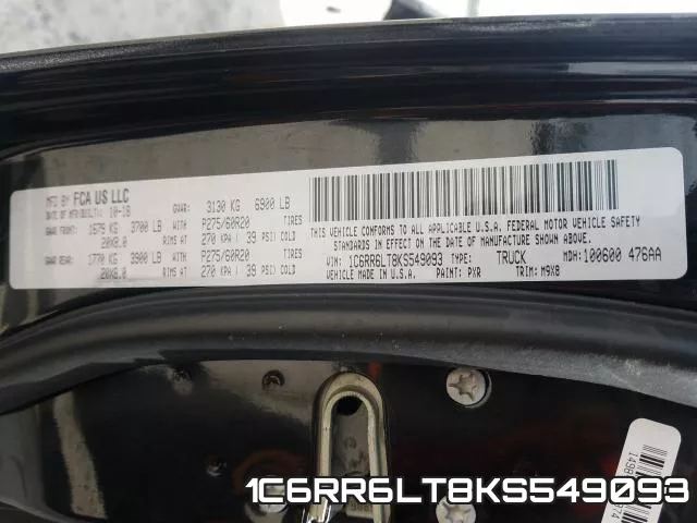 1C6RR6LT8KS549093 фото 2