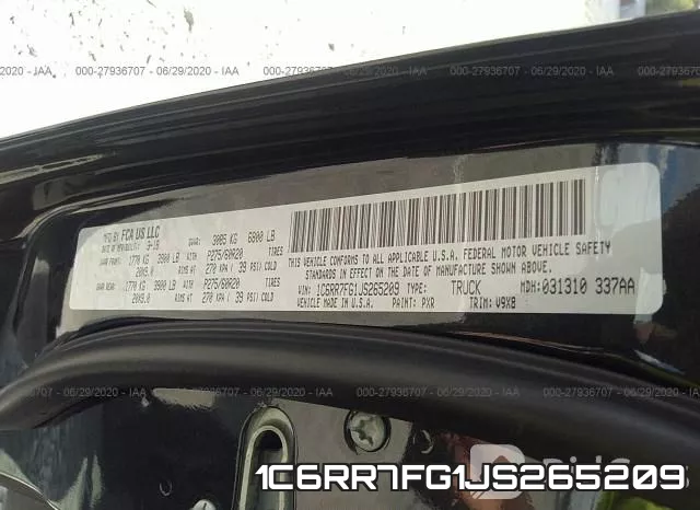 1C6RR7FG1JS265209 фото 10