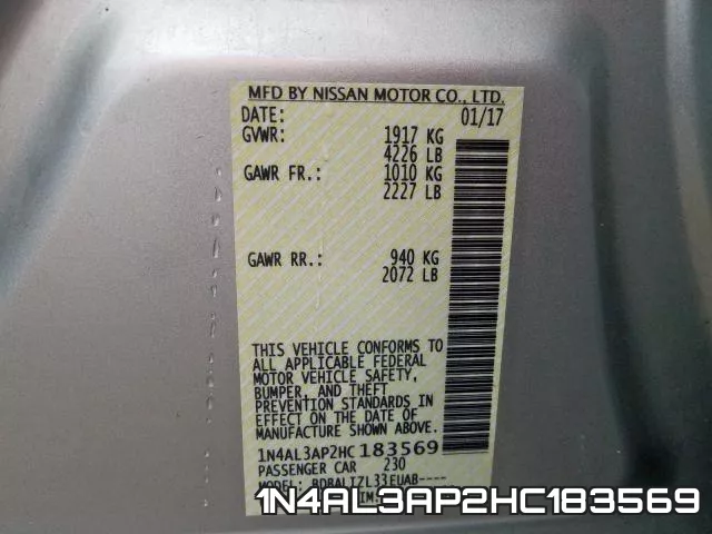 1N4AL3AP2HC183569 фото 2