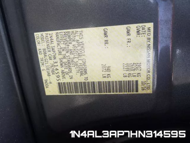 1N4AL3AP7HN314595 фото 2