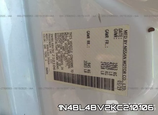 1N4BL4BV2KC210106 фото 10