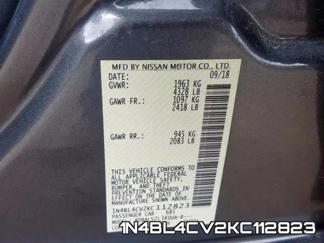 1N4BL4CV2KC112823 фото 2