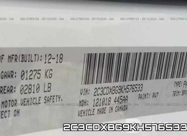 2C3CDXBG9KH576533 фото 10