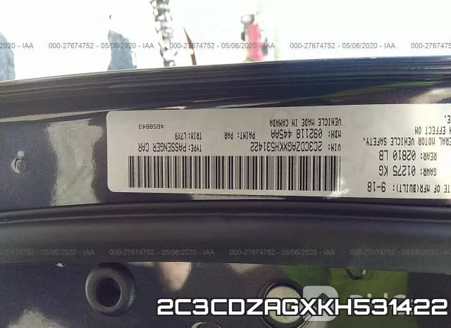 2C3CDZAGXKH531422 фото 10