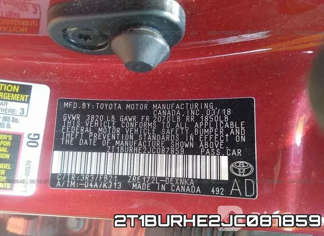 2T1BURHE2JC087859 фото 10