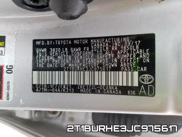 2T1BURHE3JC975617 фото 2