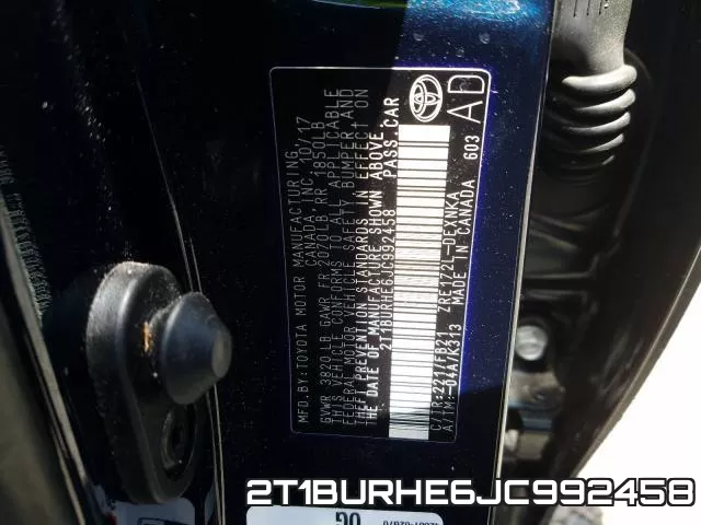 2T1BURHE6JC992458 фото 2