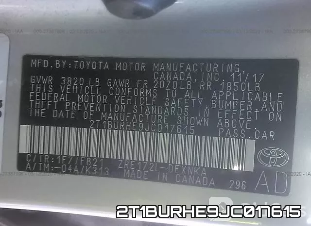2T1BURHE9JC017615 фото 10
