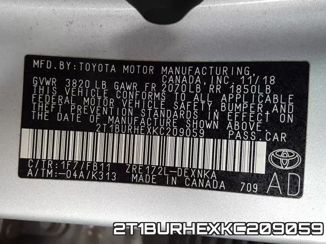 2T1BURHEXKC209059 фото 2