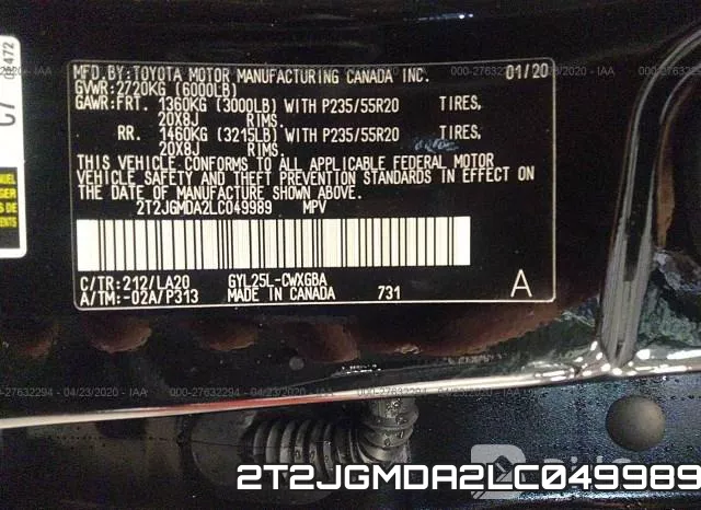 2T2JGMDA2LC049989 фото 10