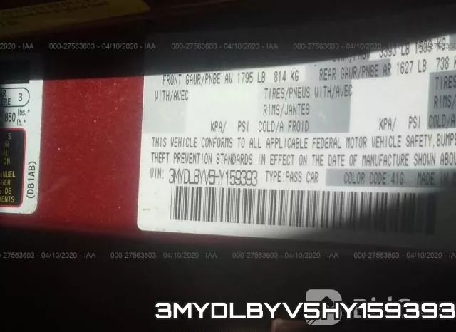 3MYDLBYV5HY159393 фото 10