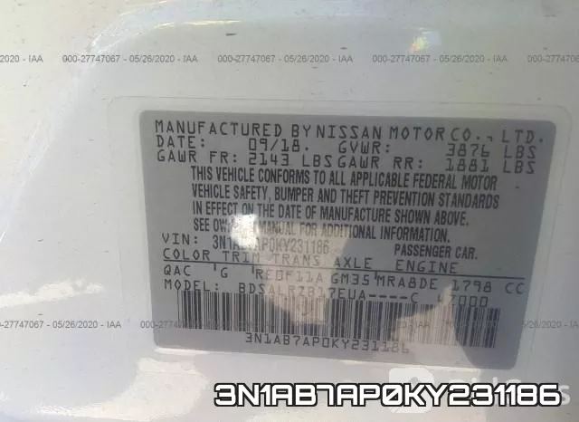 3N1AB7AP0KY231186 фото 10