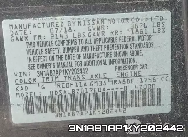 3N1AB7AP1KY202442 фото 10