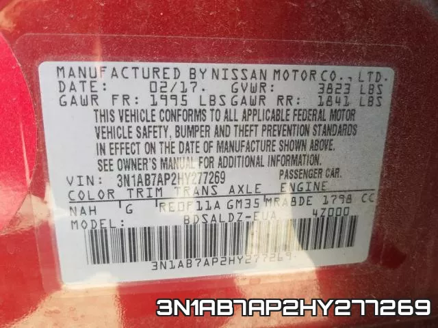 3N1AB7AP2HY277269 фото 2